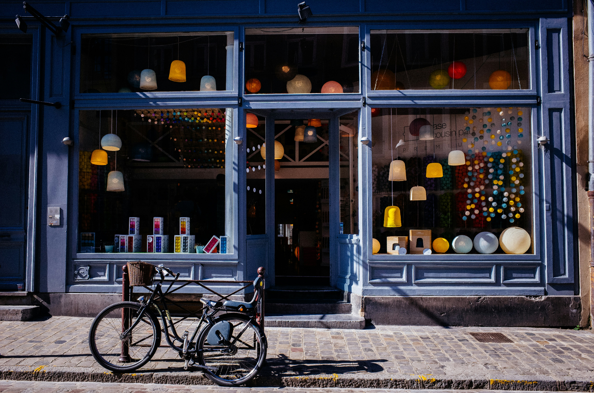 Independent shop front with colourful window display